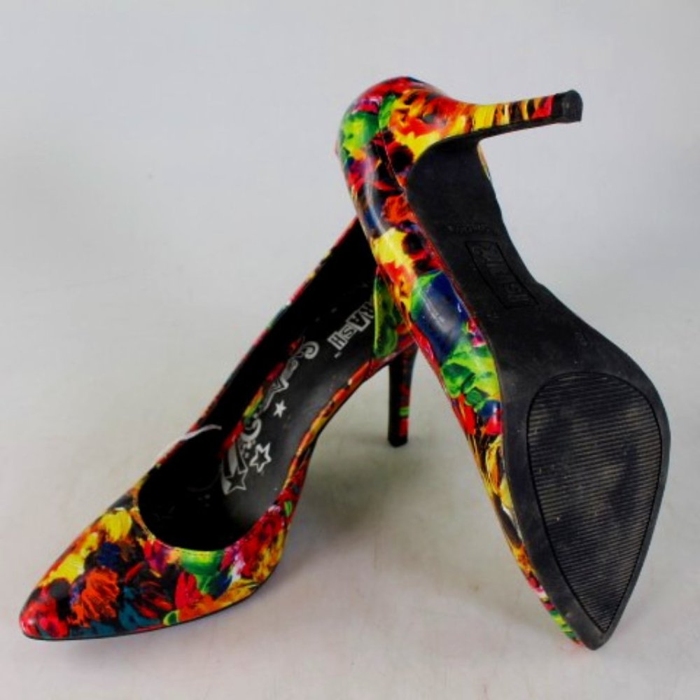 Brash Womens Mulitcolor Pattern D'orsay Pumps size 8